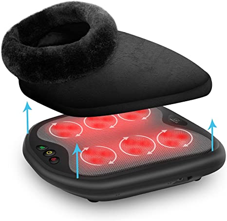 Snailax Foot Massager with Heat,Shiatsu Heated Feet Massager Machine and Back Massager,Kneading Foot Warmer for Plantar Fasciitis,Gifts for Women,Men,Fit All Foot Sizes,Washable Cover