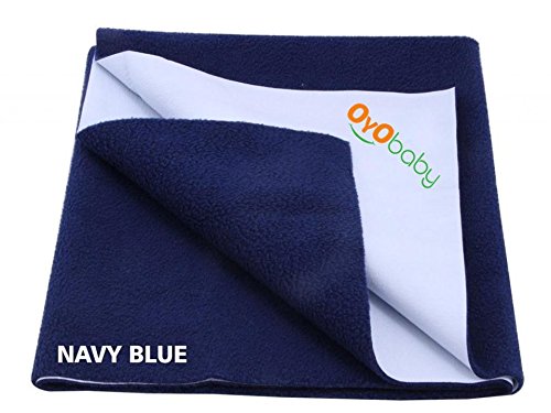 OYO BABY Waterproof Bed Protector Dry Sheet -Medium (Navy Blue)