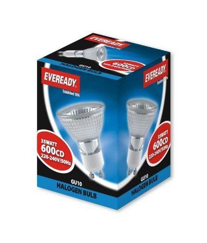 Eveready GU10 35W HALOGEN LAMP SPOT LIGHT BULBS 10 PACK (Packaging may vary)