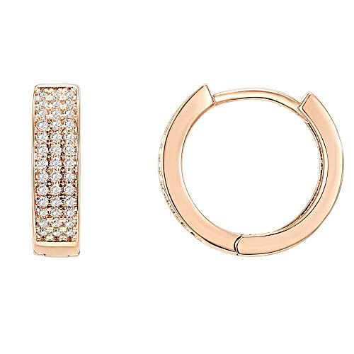 PAVOI 14K Gold Plated Sterling Silver Post Cubic Zirconia Cuff Earrings Huggie Stud