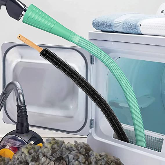 Dryer Vent Cleaner Kit and Flexible Dryer Lint Brush Vacuum Hose Attachment Brush Lint Remover Power Washer and Dryer Vent Vacuum Hose Green