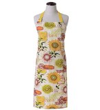 Vapsint Anthropologie Women Chef Cute Grilling Housekeeper Vintage Housewife Bib Kitchen Cooking Aprons with Pockets Pastoral Style Sun Flower Painting Apron for Women