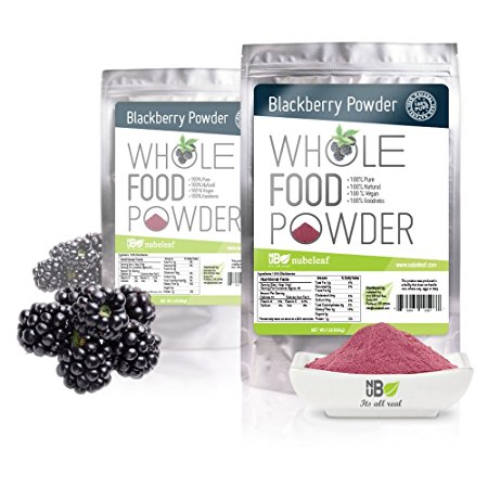 Whole Fruit Blackberry Powder - 1lb Bulk - High in Vitamin C & K - Soy Free, Vegan. 100% Natural - No Additives, Fillers, Artificial Colors, Sweeteners, or Preservatives: - 100% Premium Quality Blackberries