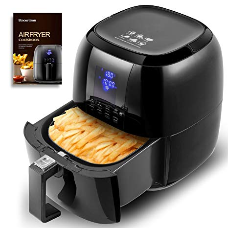 Sinoartizan Electric Oil Free Air Fryer Oven 4.2 Quarts Large Capacity Power Airfryer with Cookbooks for Fried chicken Wings Chips Steak Vegetables