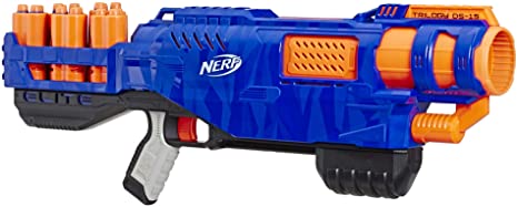 Trilogy DS-15 Nerf N-Strike Elite Toy Blaster with 15 Official Nerf Elite Darts and 5 Shells, for Children, Teens, Adults