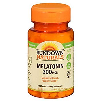 Sundown Naturals Melatonin, 300 mcg, 120 tabs by Sundown Naturals (Pack of 2)