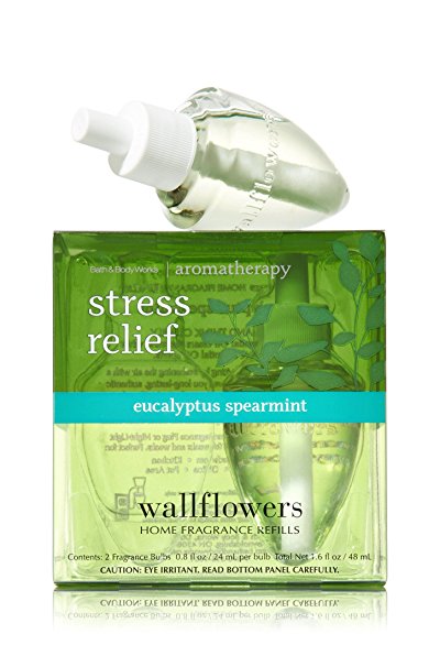 Bath and Body Works Aromatherapy Wallflowers, Refills, Eucalyptus Spearmint, 1.6 Fl Oz, 2-Pack