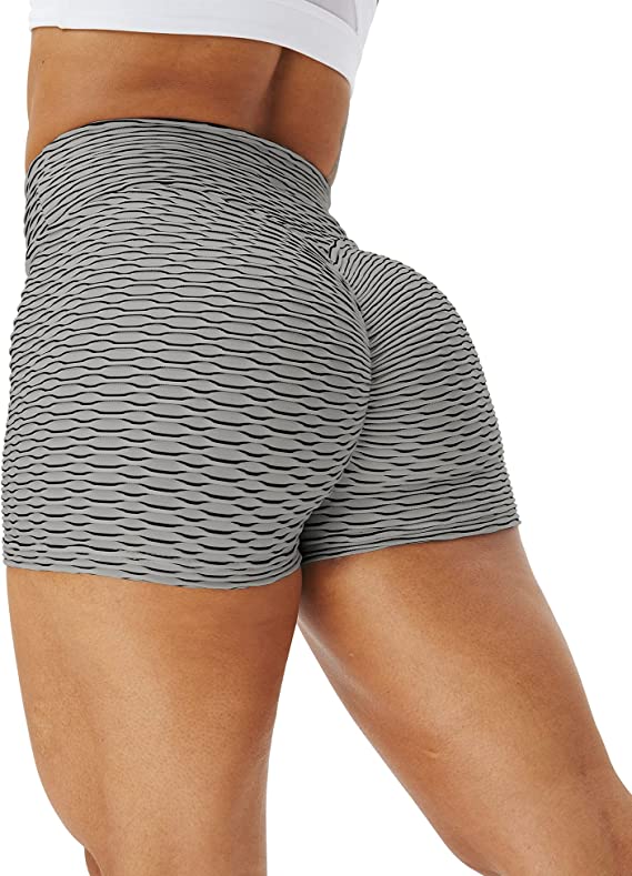 YEOREO Women's Butt Lifting High Waist Adjustable Yoga Shorts Ruched Textured Hot Pants Exercise Leisure Sports Leggings