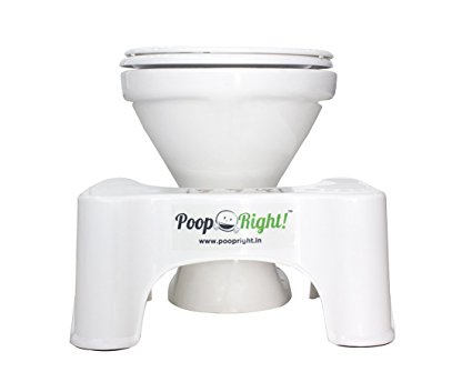 Poop Right 8" Ergonomically Designed Toilet Stool - Convert Any Western Commode Toilet to Indian Toilet For Proper Posture and Healthier Results