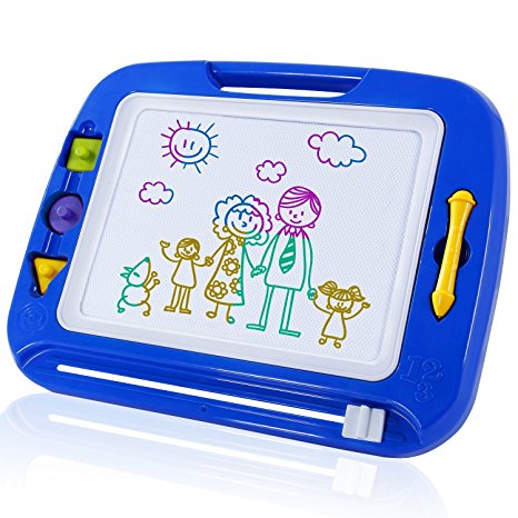 SGILE Large Magnetic Drawing Board - Erasable Scribble Board Colorful Magna Doodle Writing Etch Sketch Pad Learning toys for Kids Children Toddlers, 41.5×31.5 cm,Blue