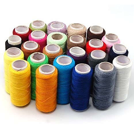 24 Assorted Spools Polyester Sewing Thread Full Size