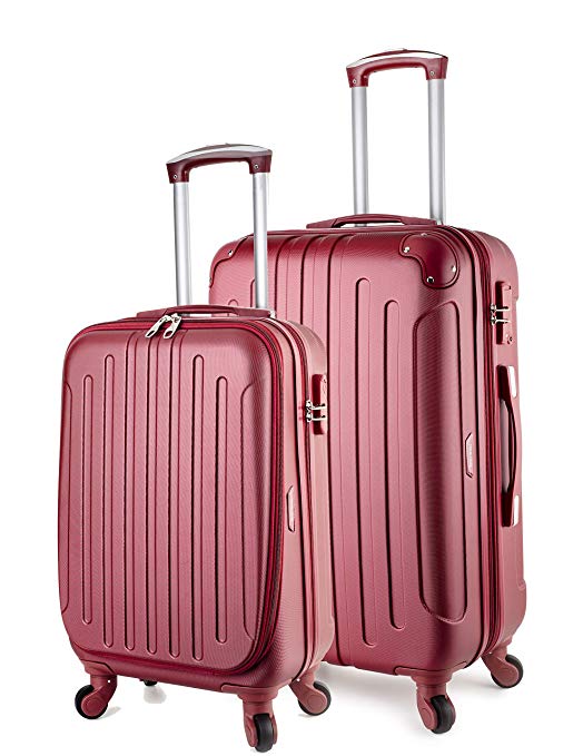 TravelCross Victoria Luggage Lightweight Spinner Set - Red, 2 piece (20'' / 24'')