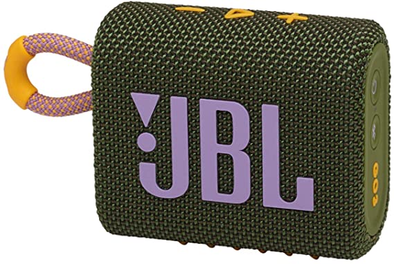 JBL GO 3 - Wireless Bluetooth Portable Speaker with Integrated Loop for Travel with USB C Charging Cable, in Green