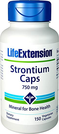 Life Extension Strontium 750 mg Vegetarian Capsules, 150 Count