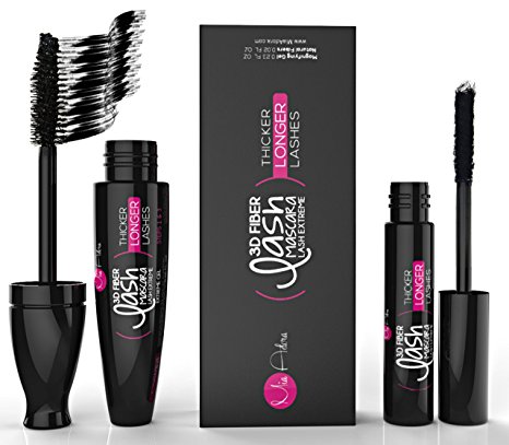 3D Fiber Lash Mascara Mia Adora | For Beautiful Thicker, Longer Eyelashes, Lasts All Day, Water Resistant & Smudge Proof, 3D Fiber, 100% Natural & Non-Toxic Hypoallergenic Ingredients (Carbon Black)