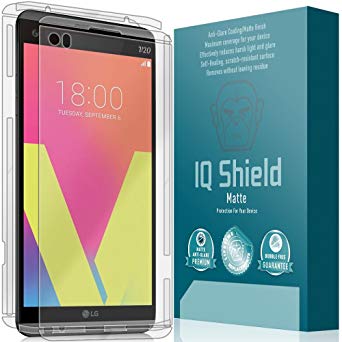 LG V20 Screen Protector, IQ Shield Matte Full Coverage Anti-Glare Screen Protector   Full Body Skin for LG V20 Bubble-Free Film