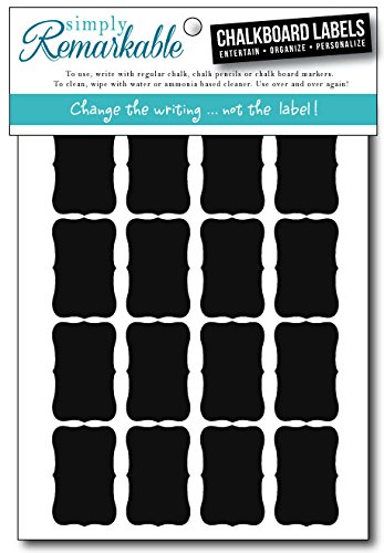 Chalkboard Labels - 32 Small Fancy Rectangle Chalk Labels Ð Removable, Rewriteable, Simply Remarkable! Organize, Personalize and Entertain with style and simplicity! Classic, long lasting Material - Made in the USA.
