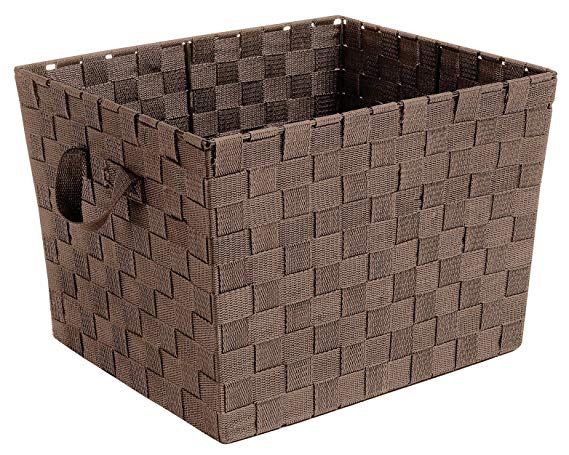 Whitmor Woven Strap Storage Tote  Java