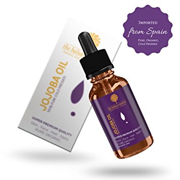 Organic Cold Pressed Jojoba Carrier Oil For Healthy Beautiful Hair, Skin, Nails from The Balance Mantra - 30ml Glass Bottle