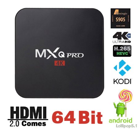 Rominetak Android TV Box MXQ Pro Amlogic S905 Android 51 Lollipop Kodi 160 Full Loaded Rooted Unlocked Quad Core 1G8G 4K 3D UHD Streaming Media Players with WiFi HDMI DLNA