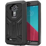 LG G4 Case - Poetic Revolution Series - Heavy Duty Dual Layer Complete Protection Hybrid Case with Built-In Screen Protector for LG G4 2015 Compatible with Both Metallic and Ceramic Craft Version and Leather Back Version Black 3-Year Manufacturer Warranty From Poetic