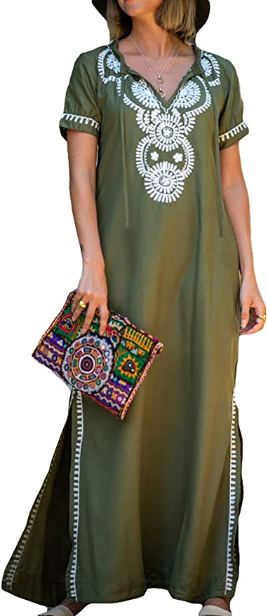 Bsubseach Women Beachwear Turkish Kaftans Long Swimsuit Cover up Caftan Beach Dress