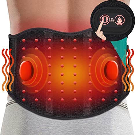 ARRIS Lower Back Heating Pad/Heating Waist Belt Wrap w/7.4V 4200Mah Rechargeable Battery Far Infrared Heat Therapy, Pain Relief for Back Waist Abdominal Stomach Lumbar Thigh Muscle Strain L/XL ……