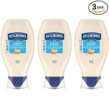 Hellmann's Light Mayonnaise, Squeeze, 20 Fl oz, 3 Pack