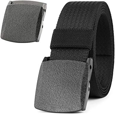 JASGOOD Unisex Nickel Free Belt 1.5 In Nylon Adjustable Web Belt with Plastic Buckle