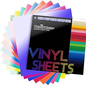 TECKWRAP Color Changing Vinyl Permanent Adhesive Vinyl 10 Colors/Pack Cold Permanent Vinyl Sheets - 12" x 12" Vinyl Sheets Cold Sensitive for Stickers Decals Cups Water Bottles