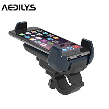 Bike Mount , AEDILYS Universal Cell Phone Bicycle Handlebar & Motorcycle Holder Cradle for iPhone 6 6( ) 6S 6S plus 5S 5C 4S, Samsung Galaxy S5 Note 2 Note 3 Note 4,Nexus 5,HTC,LG,BlackBerry