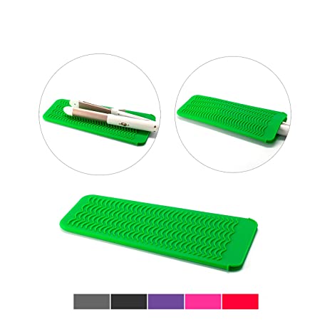 ZAXOP Resistant Silicone Mat Pouch for Flat Iron, Curling Iron,Hot Hair Tools (Green)