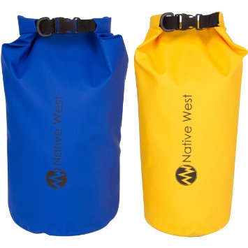 Lightweight Dry Bag Sack 2 Pack With Shoulder Strap Waterproof Floating Dry Gear Bags for Boating Kayaking Fishing Rafting Swimming Camping Hiking Rafting SUP and Snowboarding Dry Compression Sack with High Quality Roll Top Closure System
