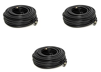 C&E 3 Pack, 50 Feet, VGA Male to Male Black, with ferrites Black, CNE503714