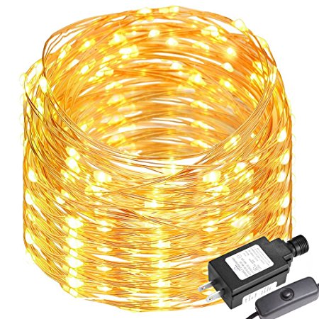 LE 200 LEDs String Light 65ft/20m Waterproof Copper Wire Starry Lights Warm White Garden Patio Party Christmas Tree Outdoor Decoration