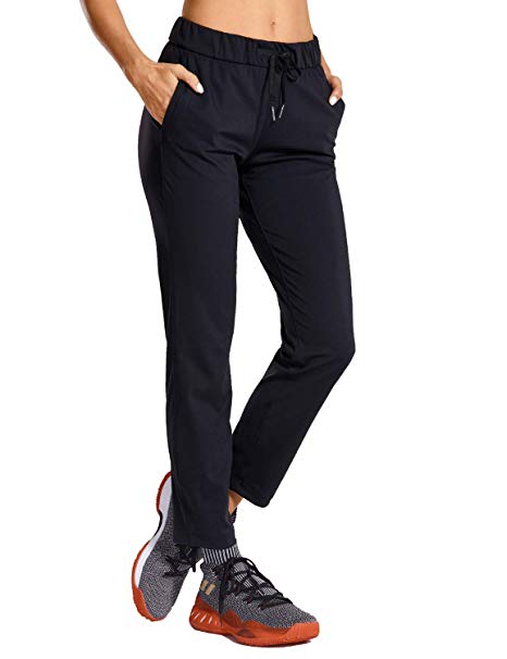 CRZ YOGA Women's Stretch Lounge Sweatpants Travel Ankle Drawstring 7/8 Athletic Training Track Pants