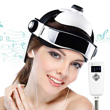 REAQER Electric Head Massager Multifunctional Massage Helmet with Soothing Music and Air Pressure to Relax and Relieve The Headache