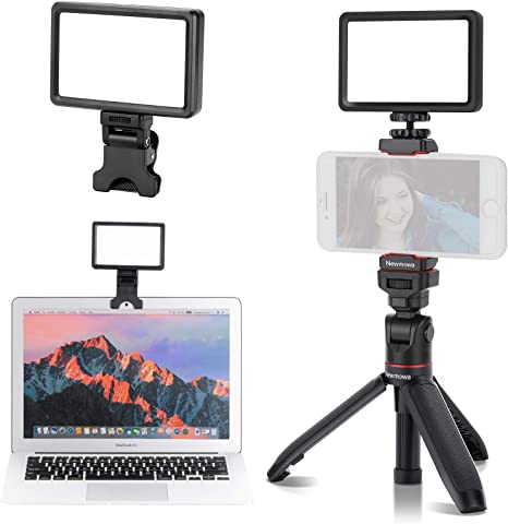 Video Conference Lighting Kit, Newmowa Dimmable 3200K-5600K LED Video Light With Tripod Stand and Phone Clip for Live Streaming, Video Shooting, Vlog, Makeup, Selfie, YouTube, etc