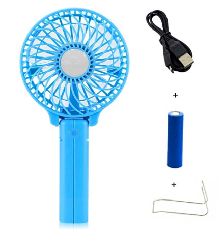 TFSeven Handfan Rechargeable Portable Handheld Mini Cooling Fan Electric Personal Foldable Fans with 18650 Battery for Home and Travel (Blue)