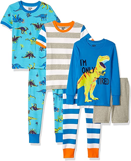 Amazon Brand - Spotted Zebra Boys' Snug-Fit Cotton Pajamas Sleepwear Sets