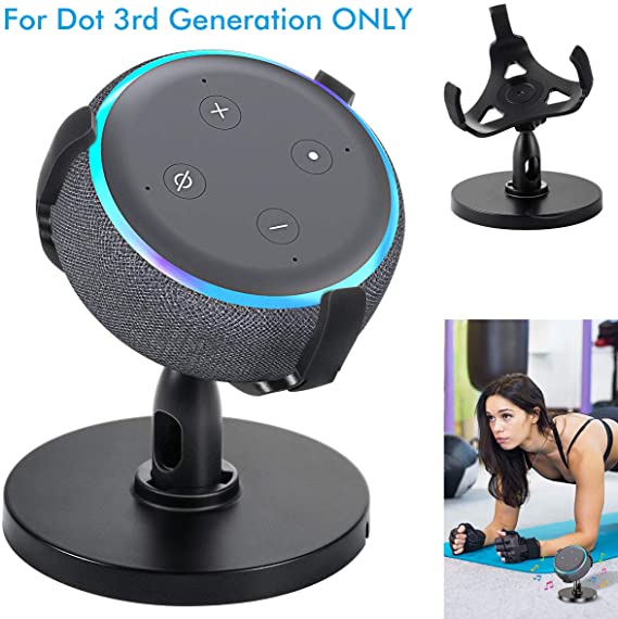 Table Holder for Dot 3rd Generation (3rd Gen) & Xiaomi AI Speaker, AutoSonic Stand Holder Accessories,360° Adjustable Stand Bracket for Smart Home Speaker,Rotation Swivel,Tilt Function,Anti-Slip Base