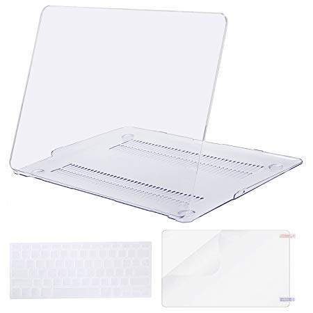 Mosiso Plastic Hard Case with Keyboard Cover with Screen Protector for MacBook Air 13 inch (Model: A1369 and A1466), Crystal Clear