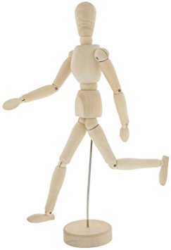 Wooden Human Mannequin Body- Wooden Drawing Model Sectioned Posable - 13 Inch