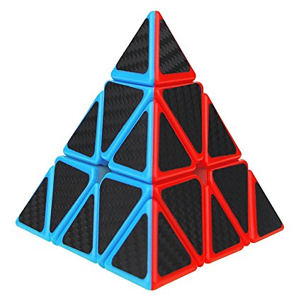 Dreampark Pyraminx Pyramid Speed Cube, Triangle Carbon Fiber Sticker Twisty Puzzle for Kids’ Intelligence Development, Speed Cubing Beginners or Puzzle Enthusiasts