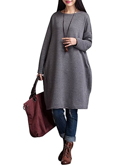 Duberess Women's Oversized Sweatershirt Loose Casual Pullover Sweater Top L