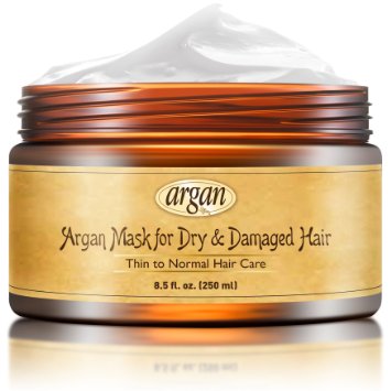 Best Deep Conditioner Hair Mask - Thin to Normal Hair Treatment - Natural Moroccan Argan Rich Mask 85 oz for Dry or Damaged Hair - Long Lasting Conditioning Hair Restorative Deep Repair Thin Hair Nourishment