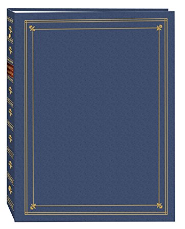 Pioneer Photo Albums 3-Ring Bound Bay Blue Leatherette Cover with Gold Accents Photo Album for 4 by 7-Inch, 5 by 7-Inch and 8 by 10-Inch Prints
