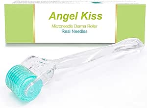 Angel Kiss Derma Roller Aiguilles 1,0 mm – Acier inoxydable 192 Individuel Micro Aiguille Micro-Aiguille Micro-Aiguille Microneedling Roller Aiguilletage pour Visage Corps Barbe Cheveux Croissance