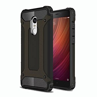 Redmi Note 4 Case, Ranyi [Hybrid Protection] [Metal Texture] [Shock-proof] High Impact Premium Dual Layer Rugged Armor Defender Case Cover for Xiaomi Redmi Note 4 (5.5 inch), black