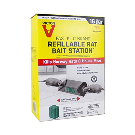 Victor M930 Fast-Kill Brand Ready-to-Use Refillable Rat Station – 8 Blocks